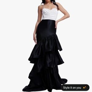 NEW Dress The Population Clarice Ruffled Tiered Maxi Dress XXL